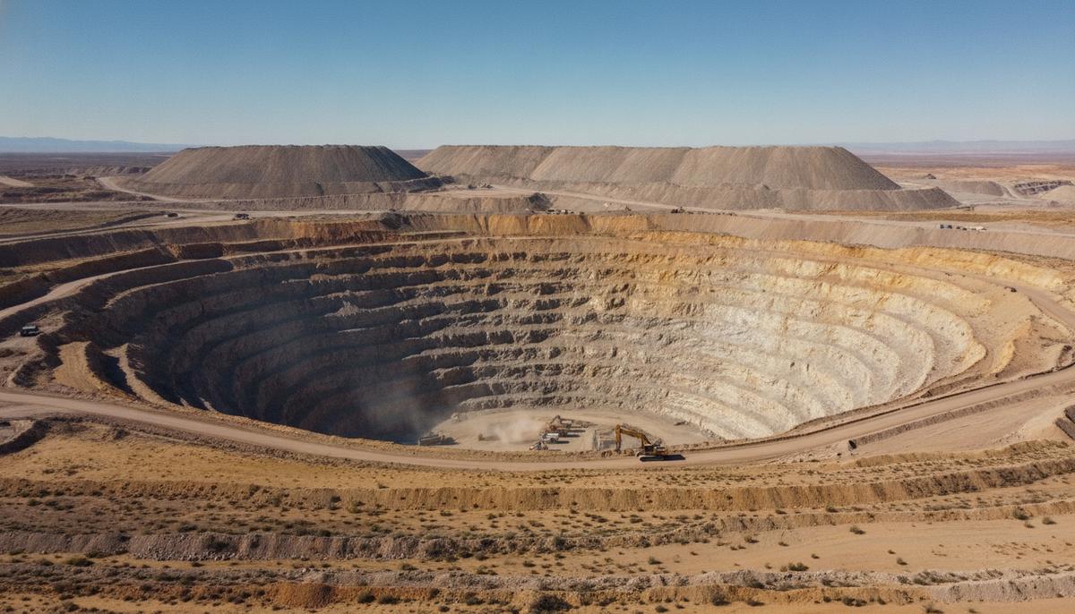 Paramount Gold оценила перезапуск проекта Sleeper в Неваде в $402 млн Панорама карьера золотодобывающего рудника Sleeper в Неваде с террасами и отвалами пустой породы в пустынной местности.