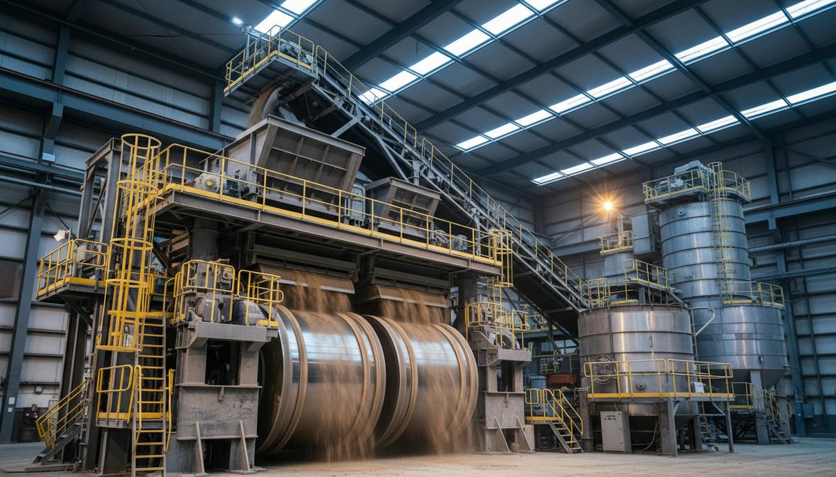 Zijin Mining модернизирует измельчение руды на руднике Аким в Гане Валковые прессы высокого давления в цехе обогатительной фабрики золотого рудника