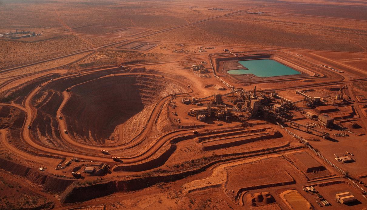BHP привлекла Worley к расширению медных рудников в Австралии Медный рудник и перерабатывающий комплекс посреди пустынной местности в Австралии